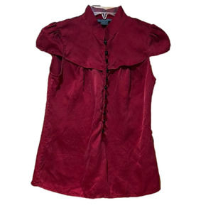 ARMANI Exchange Silk Red Shirt with Buttons